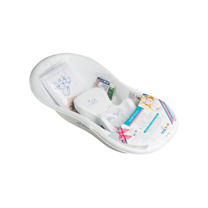 Tega babakád szett kiegészítőkkel, 102cm, fehér