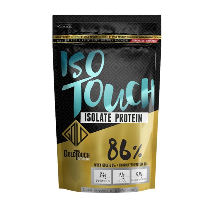 Supliment alimentar Premium Iso Touch 86%, GoldTouch Nutrition, Cu aroma de brownie cu nuci, 908 g