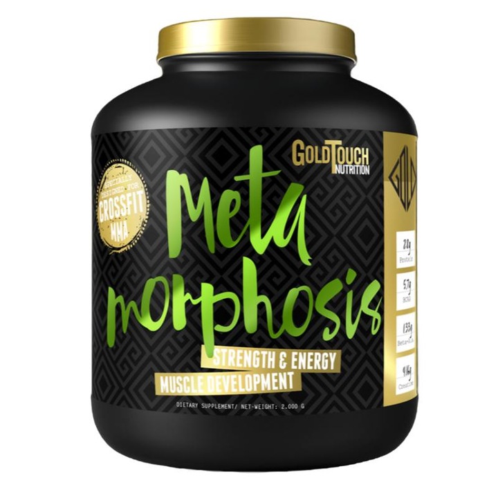 Supliment alimentar Metamorphosis All in 1, GoldTouch Nutrition, Creatina/BCAA, Cu aroma de ciocolata belgiana, 2 kg