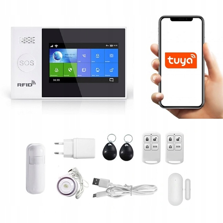 Аларма Onshop, Безжичен, LCD 4.3" Wifi GSM, Tuya Smart, 1x pir, Бял