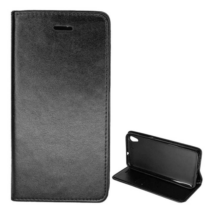 Tok álló, bőr hatású (FLIP, oldalra nyíló, asztali tartó funkció) FEKETE [Huawei Y6 II (Y6-2)] (5996457666737)