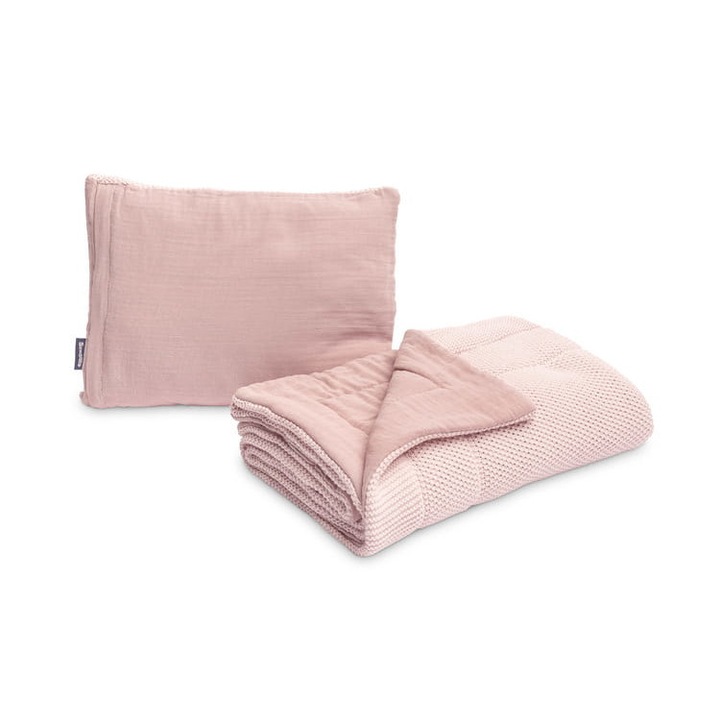 Set perna si pilota, Sensillo, Bumbac/poliester, 30x40/100x80 cm, Roz