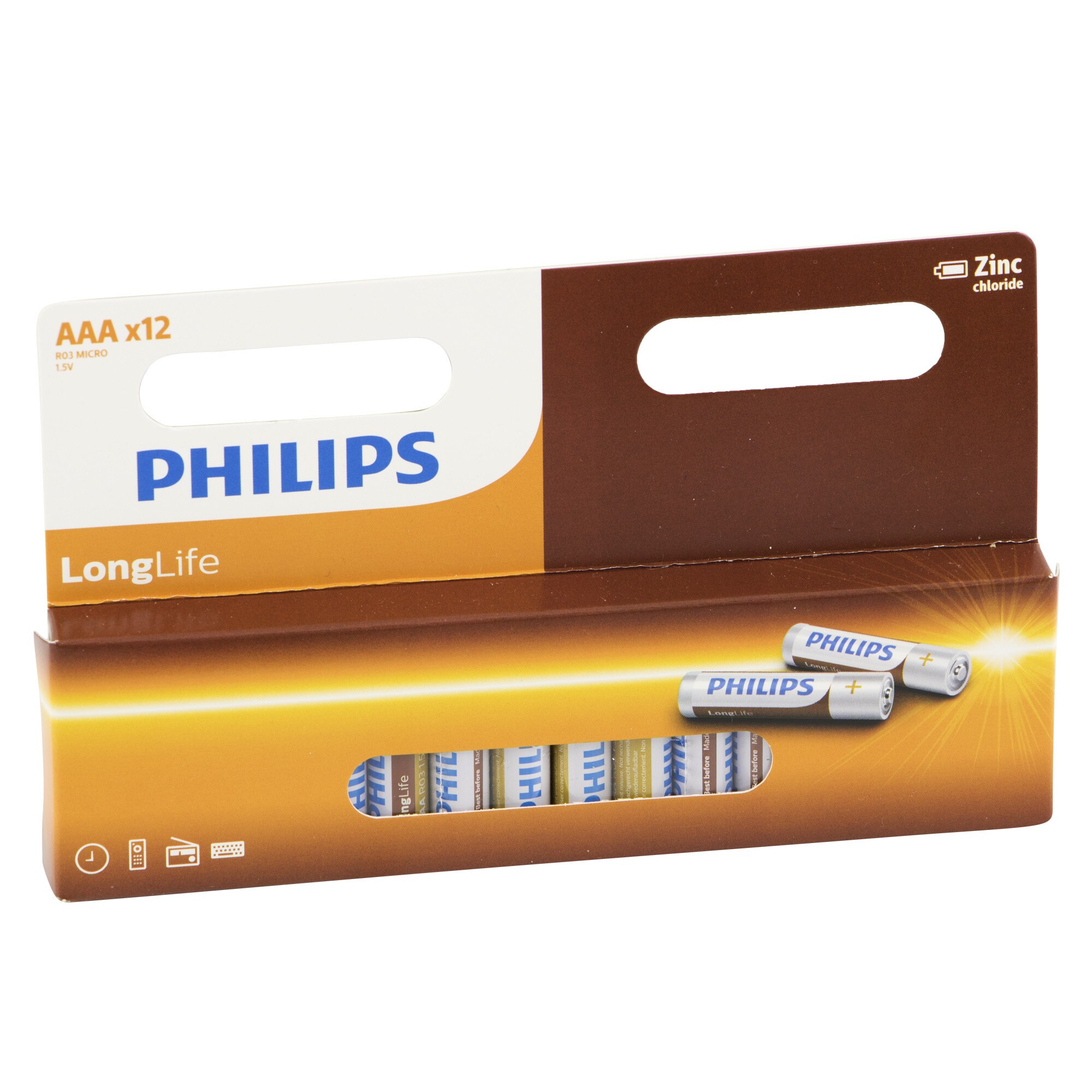 Set 12 baterii Philips AAA, Longlife