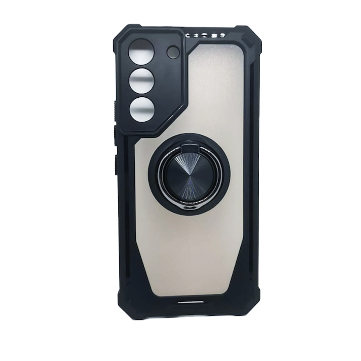 Defender Ring Grip Case Samsung Galaxy S21 kompatibilis, Antisoc Armor, 360 fokban forgó gyűrű, Beépített autós támasztó mágnes, Fekete
