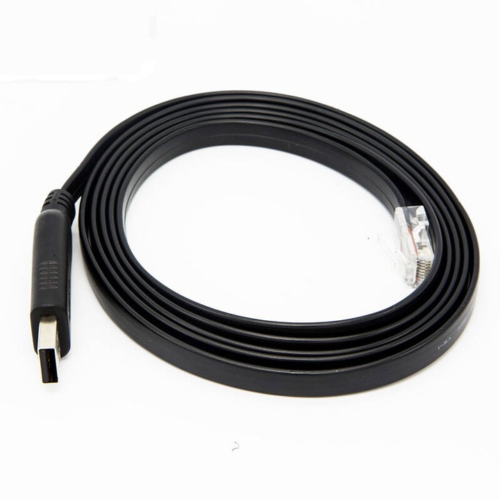 Cablu de consola USB, 1.8m, RJ45 cu cip FTDI, Negru