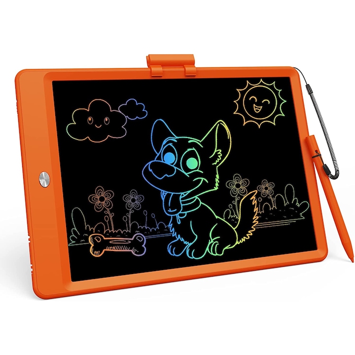 Детски таблет за писане, LCD, Оранжев, 10 инча, 3+ години