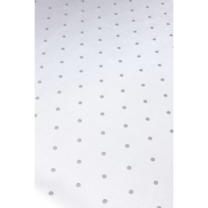 Fata de masa, Haft, Material textil, Rezistenta la pete, 140 x 200 cm, Alb/Gri