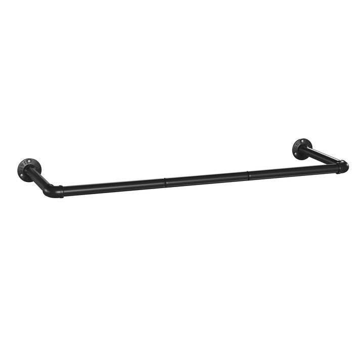 Raft pentru haine montat pe perete, Suport pentru haine SONGMICS, Economie de spatiu, 92 x 30 x 7,5 cm, Instalare usoara, pentru spatiu mic, Negru HSR67BK