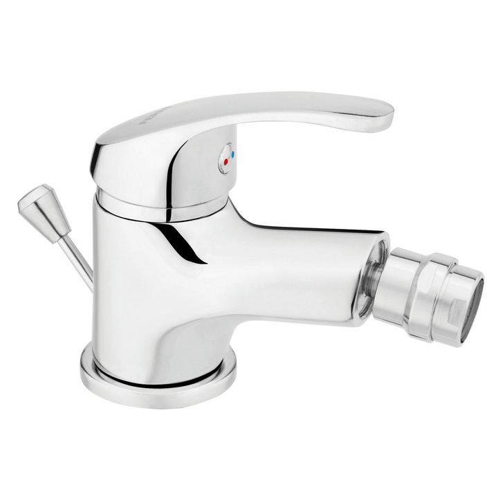 Смесител Ferro Basic, Стоящ, За биде, Едноръкохватков, Еднодупков монтаж, Керамичен затварящ механизъм, С Автоматичен изпразнител