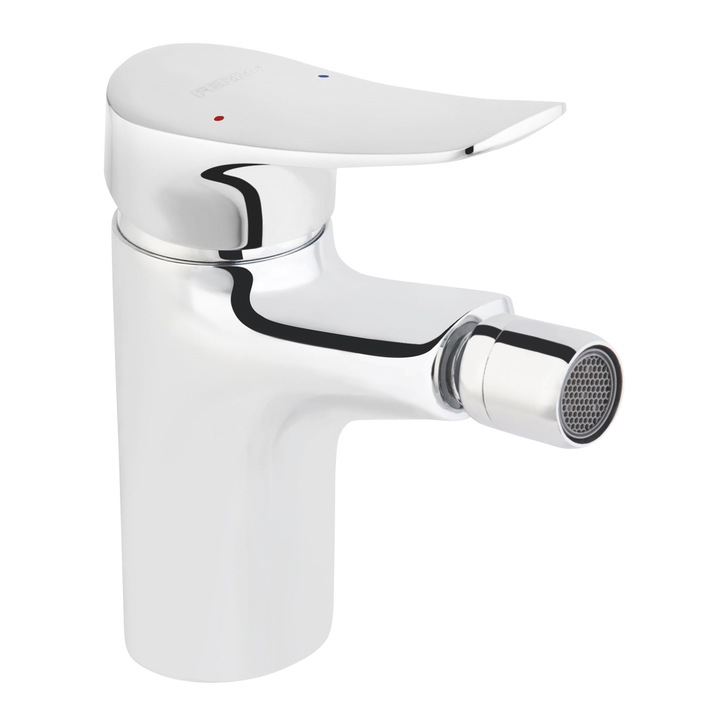 Смесител Ferro Espacio, Стоящ, За биде, Едноръкохватков, С автоматичен изпразнител, Еднодупков монтаж, Керамичен затварящ механизъм