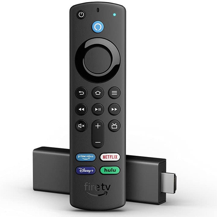 Media Player Amazon Fire TV Stick 4K 2021 (3rd Gen), Quad-Core, Wi-Fi, Bluetooth, Dolby Atmos, Negru