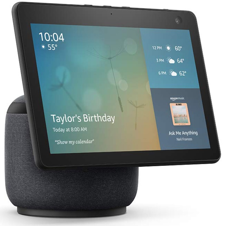 Boxa inteligenta Amazon Echo Show 10 (3rd Gen), 10.1" Touchscreen, Camera 13 MP, Bluetooth, Wi-Fi, Negru