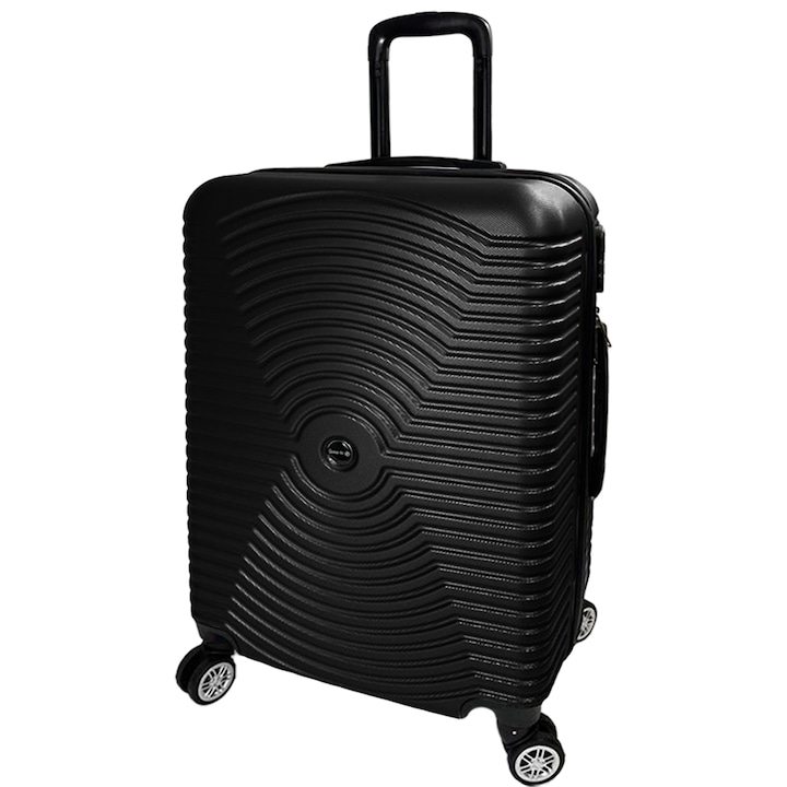 Куфар Quasar & Co.®, Air Circle, ABS, 66 x 44 x 26 cm, 4 колела, 60 L, Черен