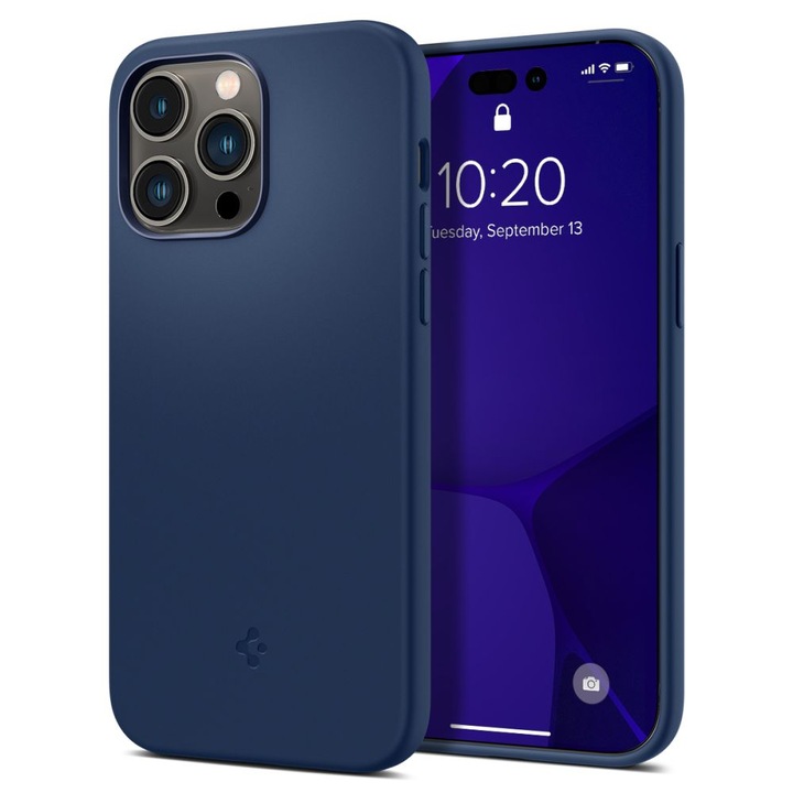 Кейс за iPhone 14 Pro Max, Spigen Silicone Fit Mag Safe, Navy Blue