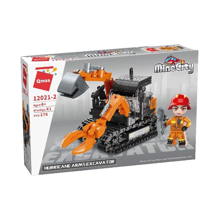 Set constructie, Qman, MineCity, Excavator de salvare, 176 piese