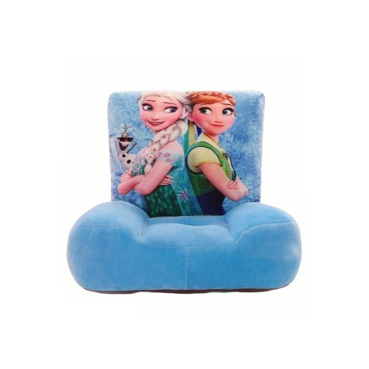 Fotoliu de plus copii, Regatul de Gheata, albastru, 50 cm, 1an+