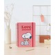 Snoopy Love Yourself Napló, A5, 90 lap, külső spirál, gumírozott, belső zsebbel