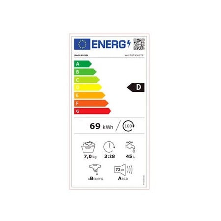Masina de spalat rufe frontala Samsung WW71T4543AE / EG, 7 kg, clasa D, 1400 rpm, AddWash, alb