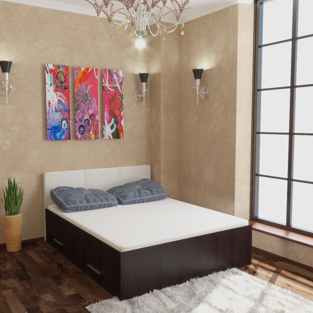 Pat Loren 160/200,wenge,Pal 16mm, pentru saltea 160x200