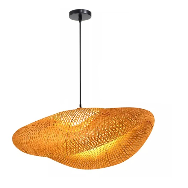 Lustra Tavan Natural 1 Sursa E27 40W Bambus 530x380 mm