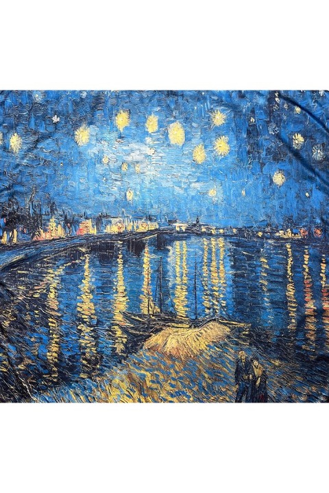 Дамски квадратен шал, DAC shop,, Тъмносин, 70x70 см