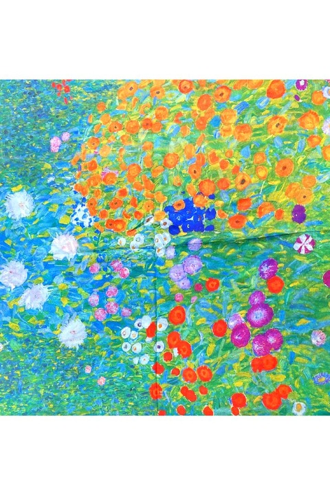 Дамски квадратен шал, DAC shop,, Розово/Син, 70x70 см