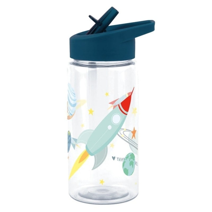 Бутилка със сгъваем накрайник, A Little Lovely Company, Полипропилен, 450 мл, Многоцветна