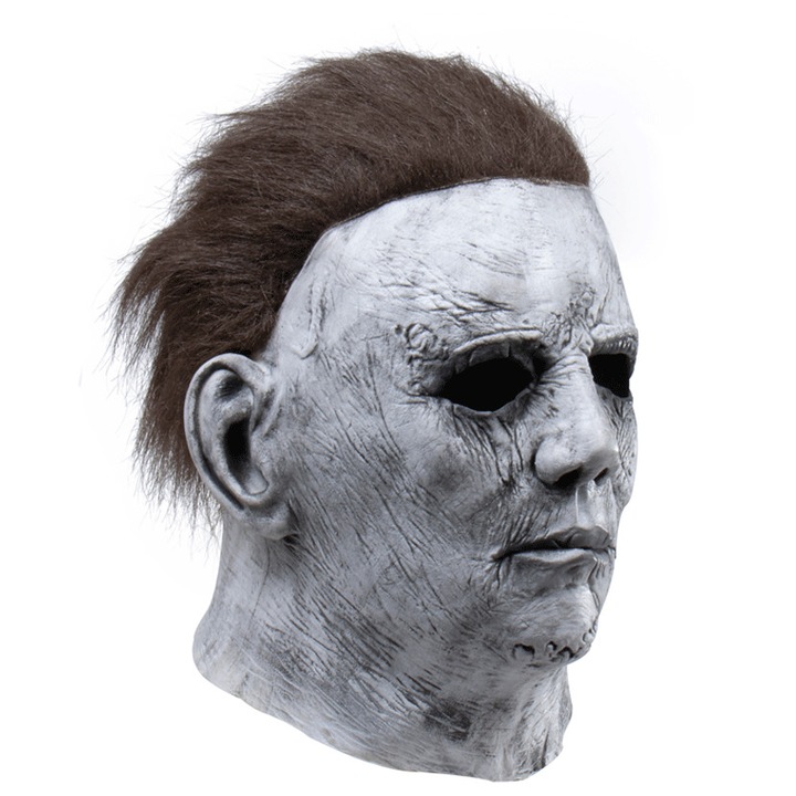 Masca Horror Costum Cosplay Halloween dupa personajul Michael Myers, pentru adulti, Alb/Negru