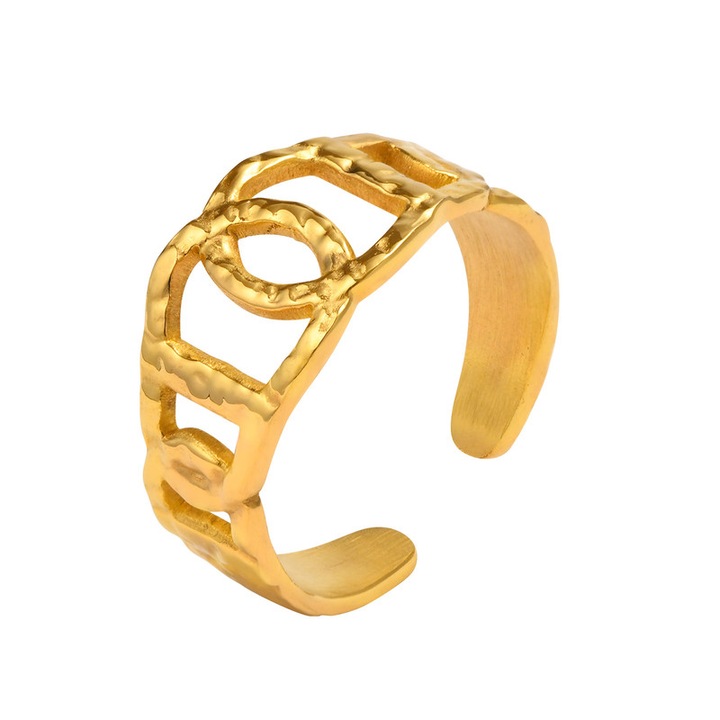 Női gyűrű, rozsdamentes, állítható, arany