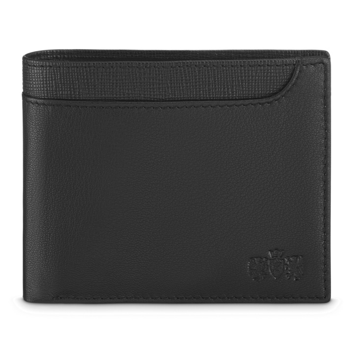 Zagatto ZG-N992-F13 férfi pénztárca, Természetes bőr, RFID, 9,5x12,5x2 cm, Fekete