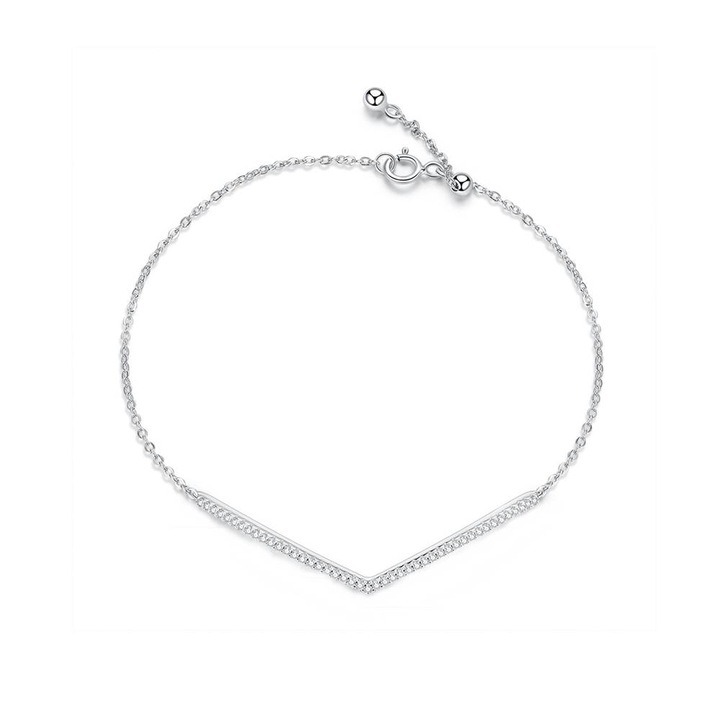 Bratara din Argint cu cristale Zirconiu, placata cu Rodiu, Triumph