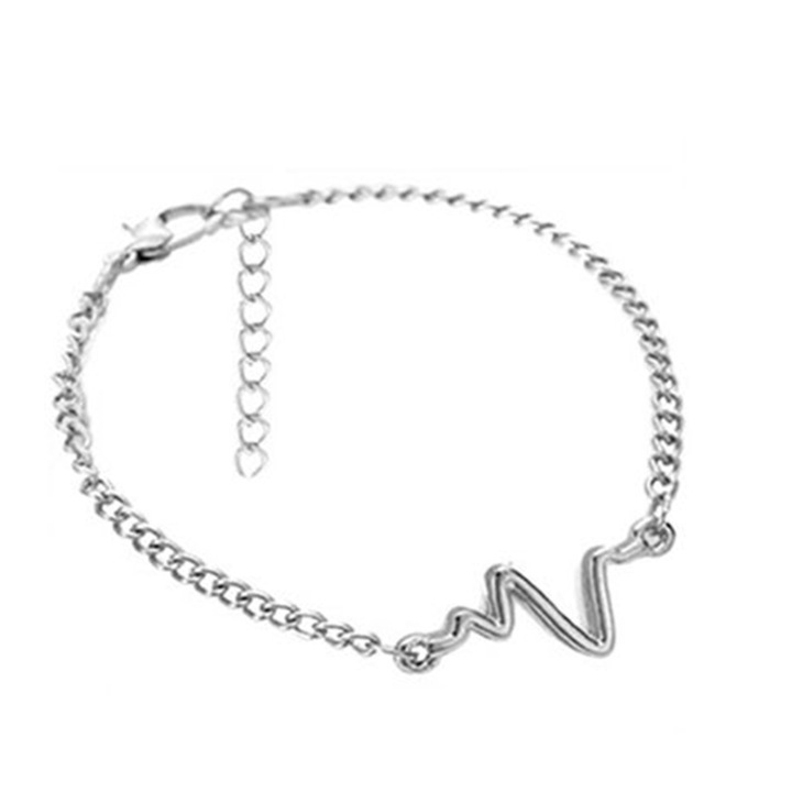 Karkötő, szívverő modell, ezüst, állítható méretű, unisex, EFAYN