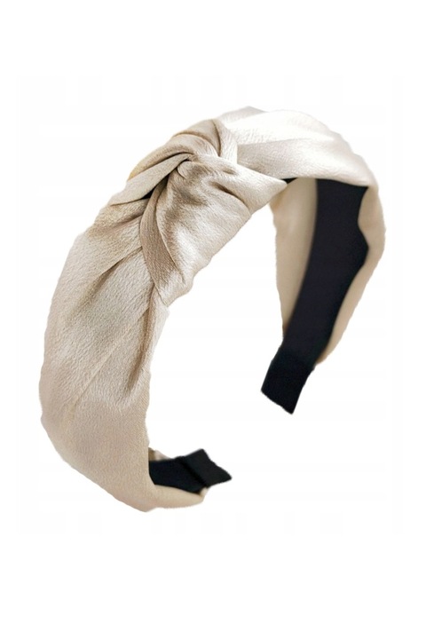 Bentita de par Ecarla, din material satin, Alb perlat