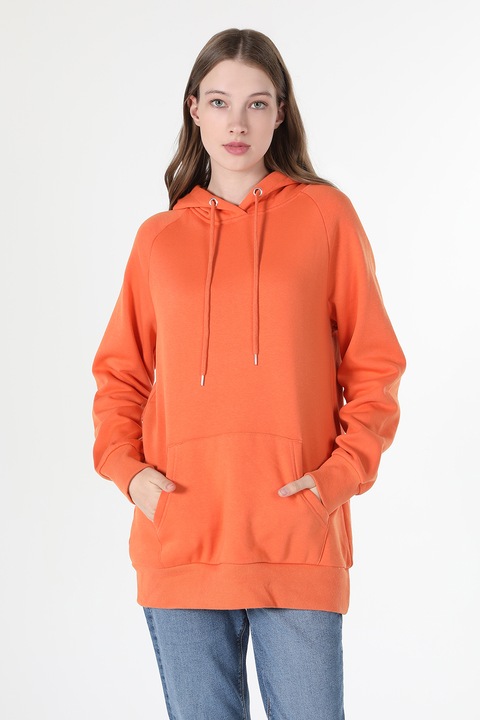 COLIN'S, Hanorac cu buzunar kangaroo si maneci raglan, Portocaliu