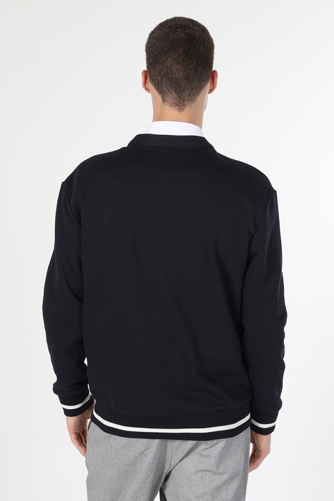 COLIN'S, Cardigan cu decolteu in V si capse, Bleumarin