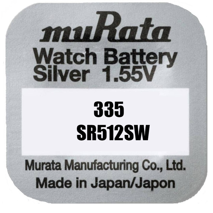Baterie SR512SW, 335, oxid de argint, 1.55V, Murata