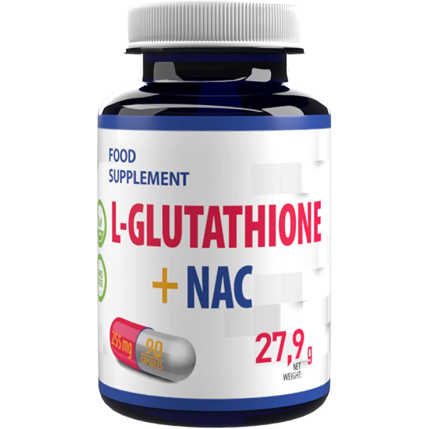 Хранителна добавка Hepatica L-Глутатион + NAC (N Ацетил Цистеин), 255mg ...