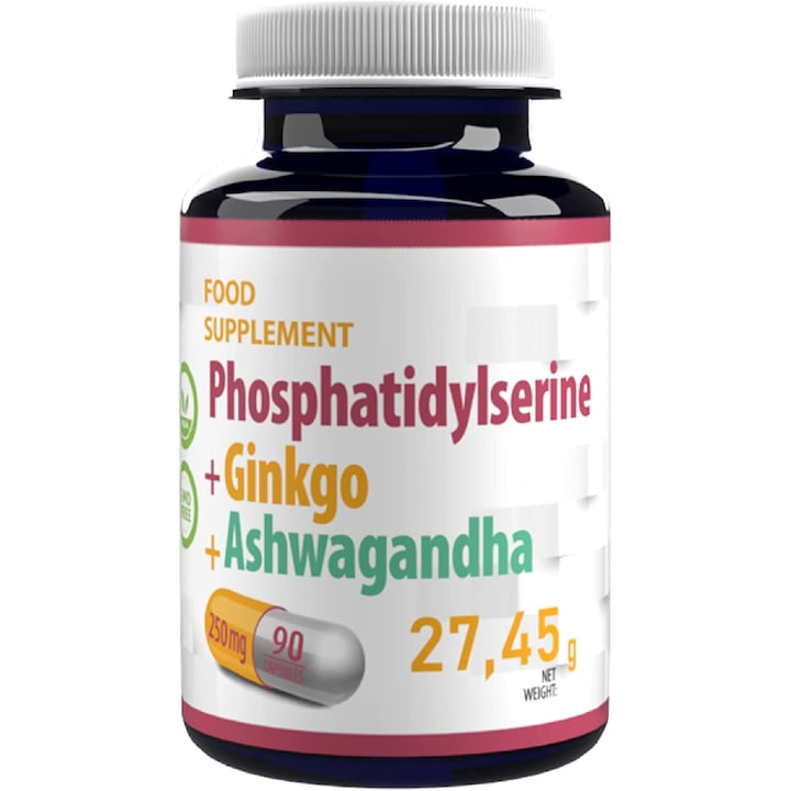 Phosphatidylserine Ginkgo Biloba Ashwagandha 250mg 90 Vegan Capsule