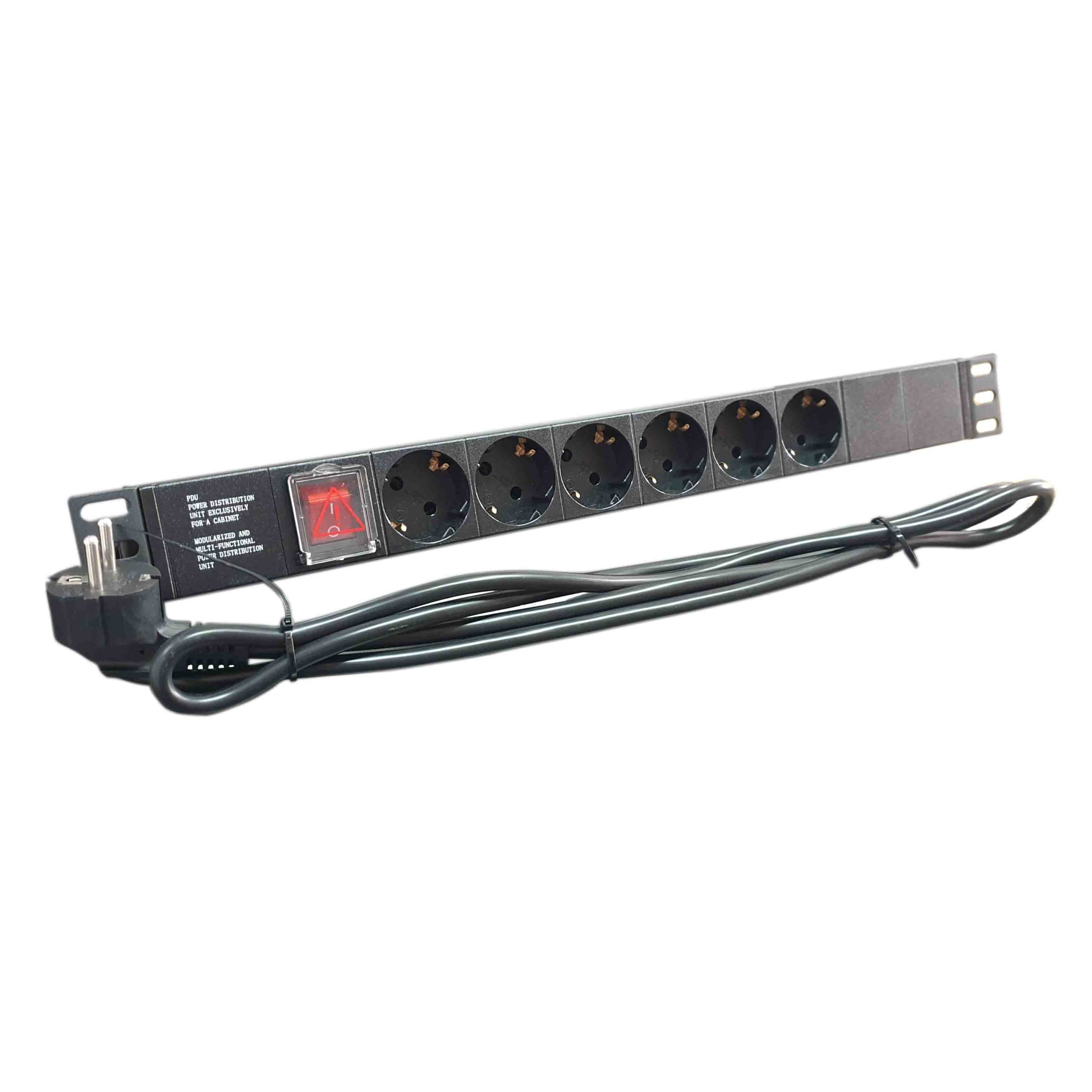 Bara alimentare profesionala PDU rack 19'' din aluminiu LanKATT, cu 6 ...