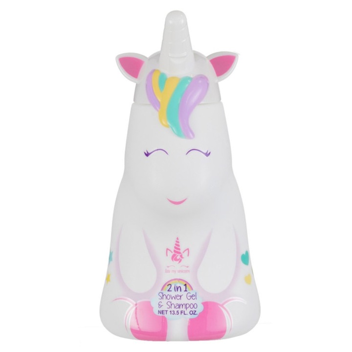 Gel de Dus si Sampon pentru Copii Eau My Unicorn Figurina 2D, 400 ml
