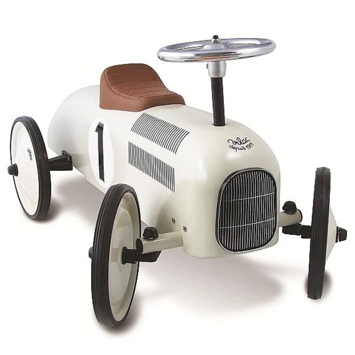 Masinuta Ride-On Metalica Vintage, Alb Crem, Vilac, 18 luni+