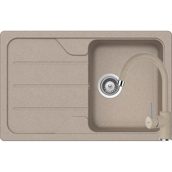 Kit chiuveta Schock Formhaus D-100S 780 x 500 mm si baterie Schock Plutos Sabbia Cristalite Kit chiuveta Schock Formhaus D-100S 780 x 500 mm si baterie Schock Plutos Sabbia Cristalite