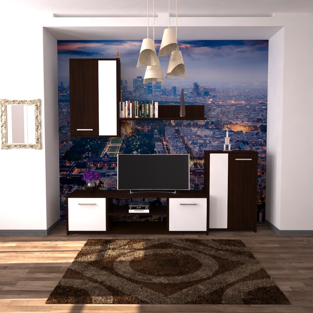 Living Makaza , wenge-alb, 190x120x40 cm