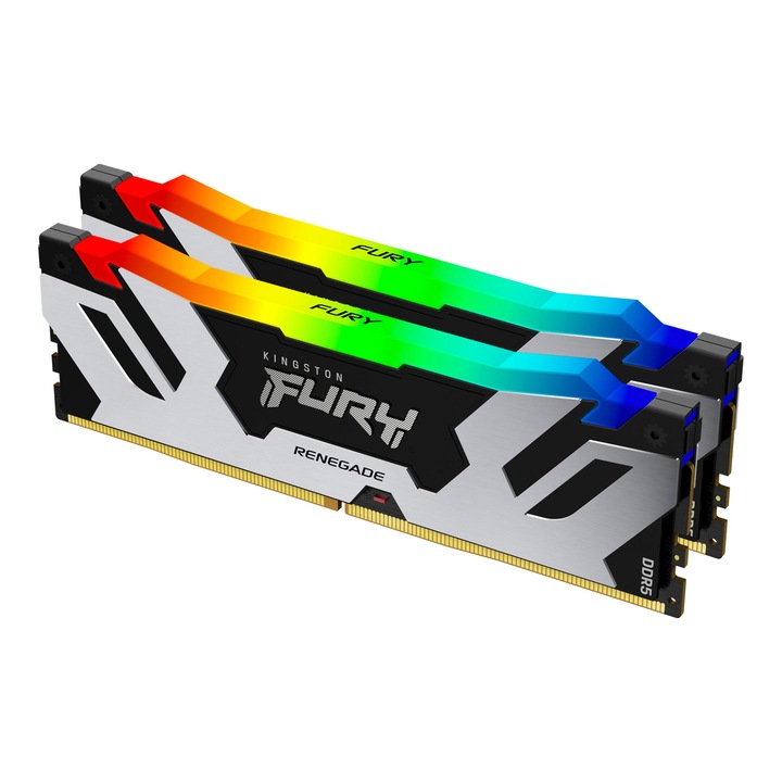Памет Kingston Fury Renegade Silver RGB 32GB(2x16GB), DDR5, 6400MHz, CL32