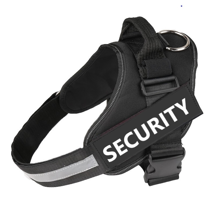 Нагръдник за куче Security, Черен, Размер XXL, 40-80 кг