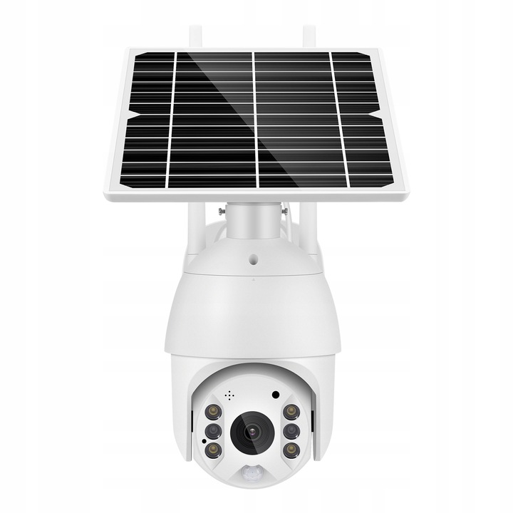 Panou solar cu camera rotativa, Onshop, Impermeabila, Android/iOS, Plastic/ABS, Alb