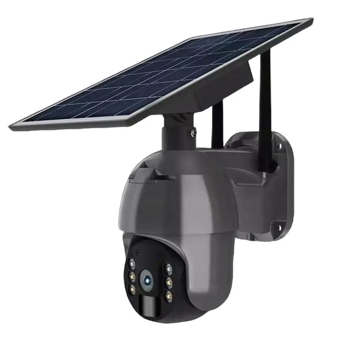 WiFi térfigyelő kamera napelemmel, kültéri, Onshop, Full HD, Forgatás az alkalmazásból, vízállóság, kétirányú kommunikáció, mozgásérzékelő, Li-ion akkumulátor 15600 mAh, Fekete