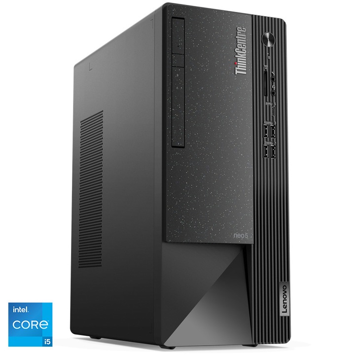 Настолен компютър Lenovo ThinkCentre neo 50t, Intel® Core™ i5-12400, 8GB RAM, 512 GB SSD, UHD 730, Без ОС