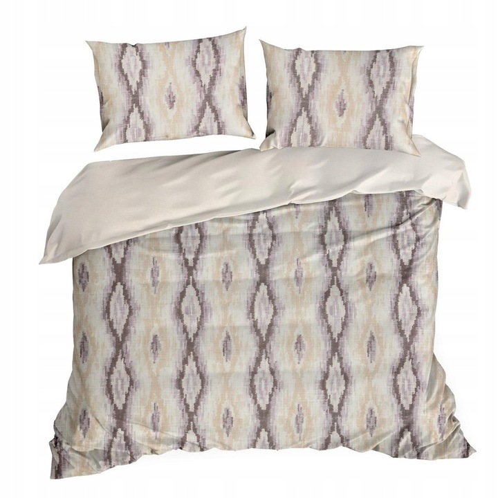 Set Lenjeri De Pat Satin Nika 24 220X200 Cm, 2 Buc. 70X80 Cm Bej