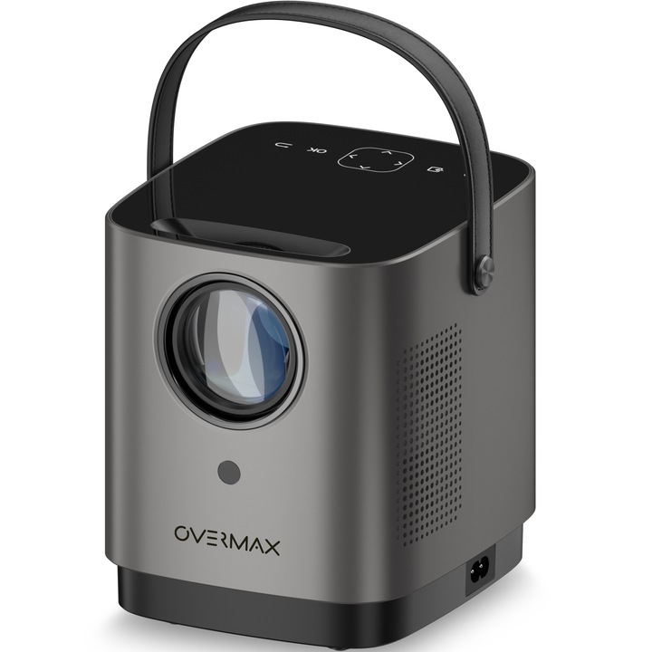 Видео проектор, Overmax Multipic 3.6, естествен HD, 720p, 3500 лумена, Wi-Fi, Черен